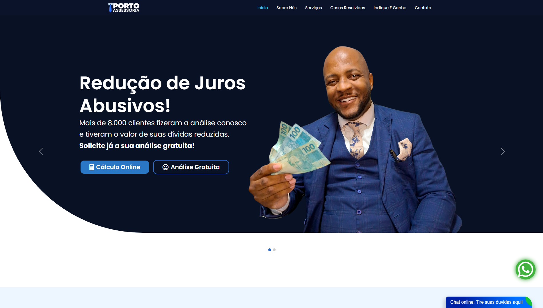 Imagem do site da Porto Assessoria